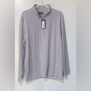 NWT Vineyard Vines Mens Stripe Quarter Zip Saltwater